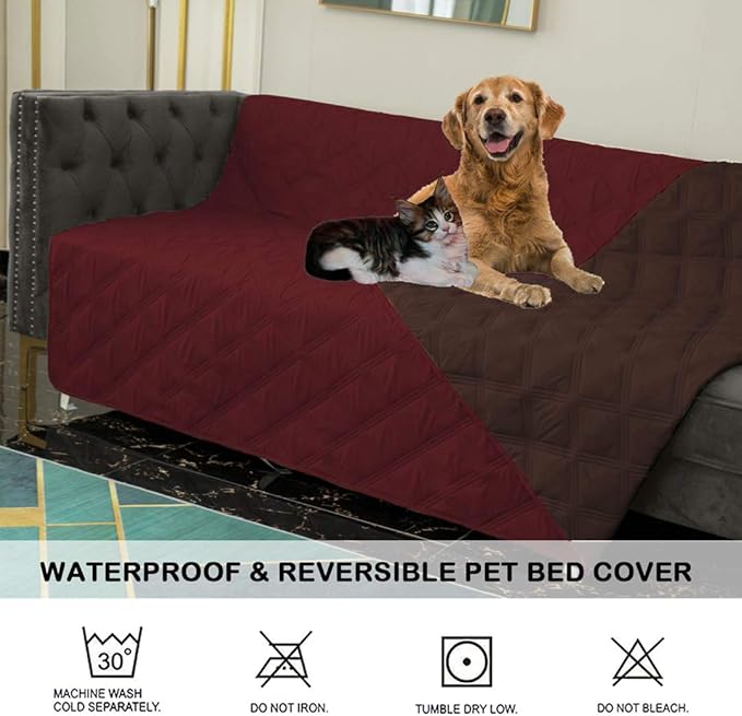 SUNNYTEX Waterproof & Reversible Dog Bed Cover Sofa, Couch Cover Furniture Protector for Pets,(82 * 102")