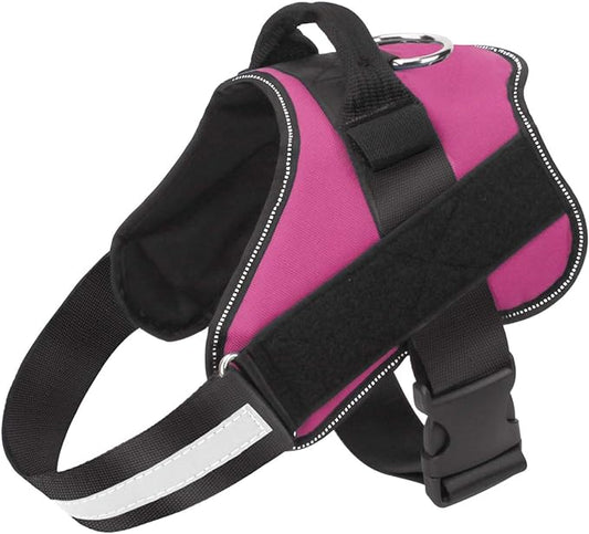 Bolux Dog Harness, No-Pull Reflective Dog Vest, Breathable Adjustable Pet Harness with Handle for Outdoor Walking - No More Pulling, Tugging or Choking (Rose red, S)