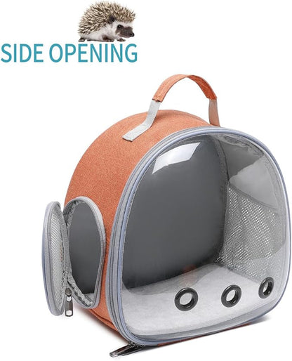 Small Animal Carrier Backpack Space Capsule Bubble Window Carrier Backpack for Lizard Guinea Pig (Orange)