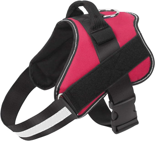 Bolux Dog Harness, No-Pull Reflective Dog Vest, Breathable Adjustable Pet Harness with Handle for Outdoor Walking - No More Pulling, Tugging or Choking (Red, XXL)