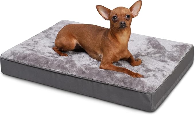 Orthopedic Dog Bed Waterproof Deluxe Plush Dog Beds with Removable Washable Cover Anti-Slip Bottom Pet Sleeping Mattress for Large 29 x 18 inch,