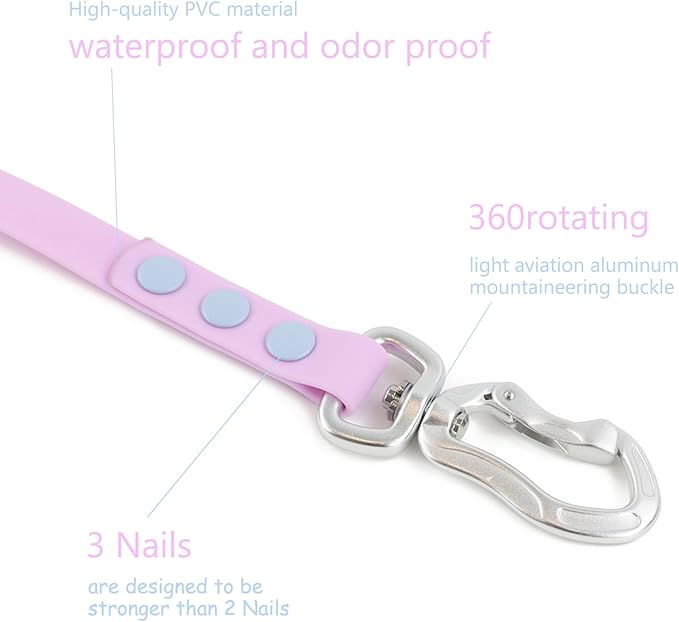 Waterproof Dog Leash Carabiner Leash for Dogs Soft 5ft*15mm*2.0mm Sweet