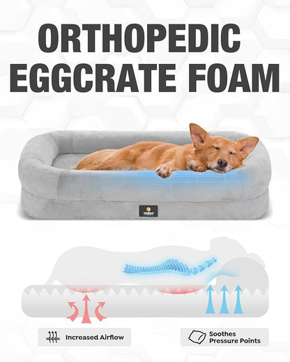 Veehoo XXL Dog Bed for Large Dogs 4-Sides Bolster