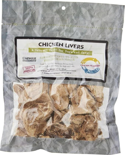 Fresh Is Best - Freeze Dried Healthy Raw Meat Treats for Dogs & Cats - Chicken Livers