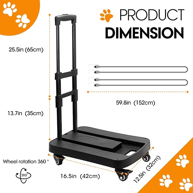 Pet Carrier RollerRoller Cart with Bonus Elastic Strap