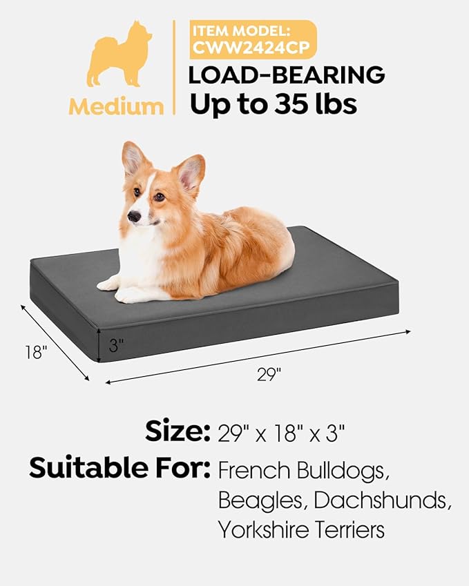 Veehoo Memory Foam Dog Bed for Medium Dogs-Waterproof Dog Bed with Oxford Fabric Surface