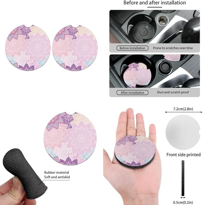 Bohemia Sketch Flower Car Seat Covers Seat Belt Strap Cover Seat Belt Strap Cover