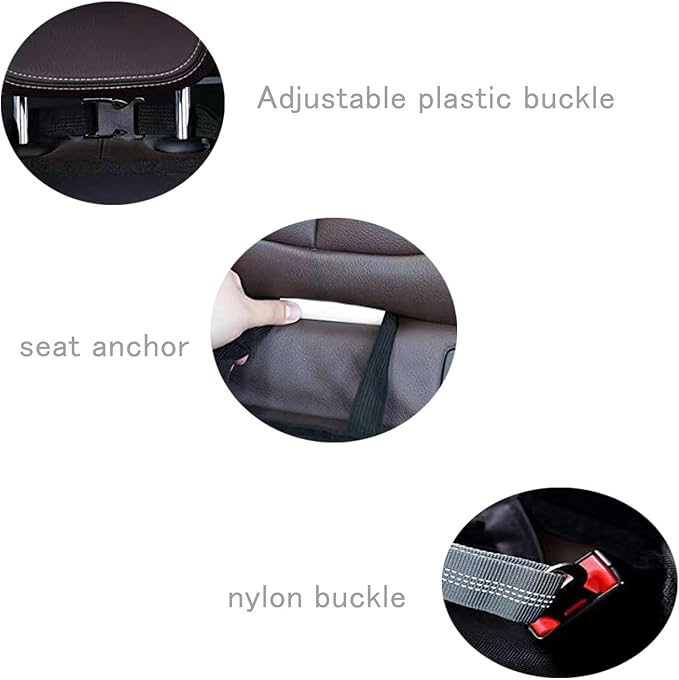 Car Backseat Pet Seat Cover with Seat Retainer and Velcro Cord