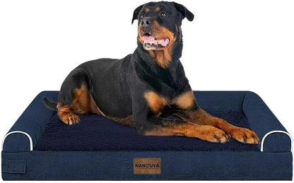 Large Dog Bed Orthopedic Washable: Beds Bolster XL Bed Large Big Dogs Memory Foam Couch Sofa Waterproof with Removable Cover