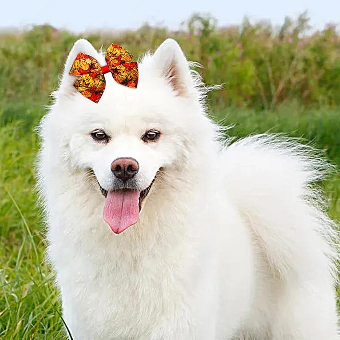 24Pcs/12 Pairs 4" Big Dog Hair Bows Fall