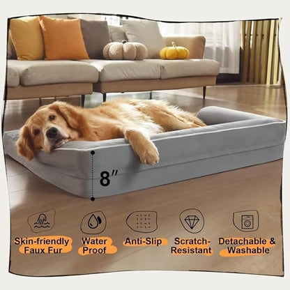 Large Dog Bed Orthopedic Washable: Beds Bolster