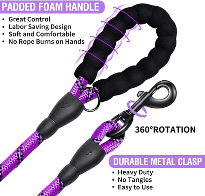 COOYOO Dog Leash 5/6 FT with Comfortable Padded