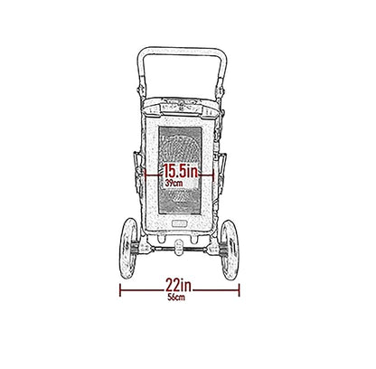 Pet Gear NO-Zip Pet Stroller with Dual Entry 1 Model, 4 Colors