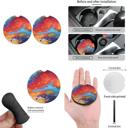 Boho Fluid Painting Car Seat Covers Set Watercolor