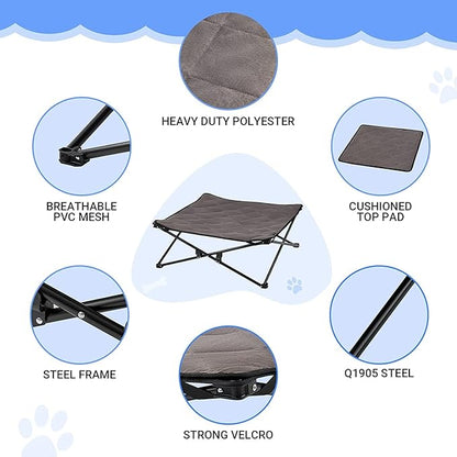 KingCamp Elevated Dog Bed Portable Raised Dog Beds Stable Folding Dog Cot Dog Camping Bed for Outdoor Travel with Washable Mesh for Small 40 lbs 4-Pack