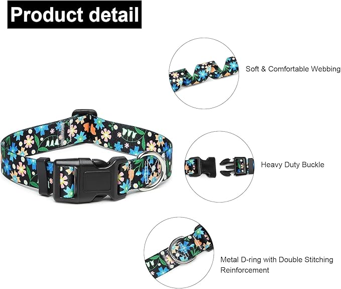 Adjustable Dog Collar with Patterns