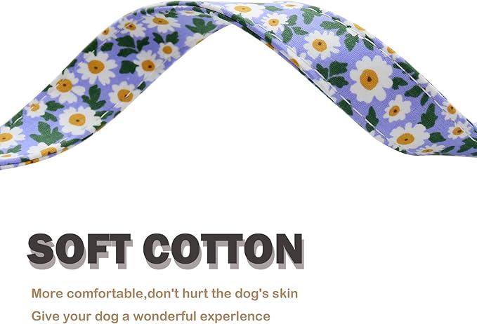 Flower Patterns Dog Collar with Accessories