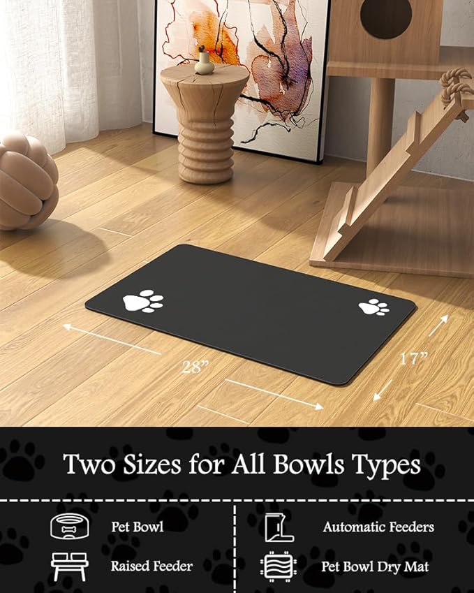 Pet Feeding Mat-Absorbent Dog Mat for Food and