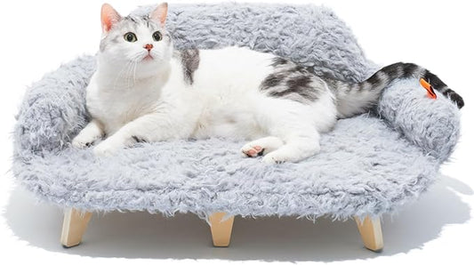 MEWOOFUN Removable Washable Cover Cat Bed 26"x18.3"x8.5" Elevated