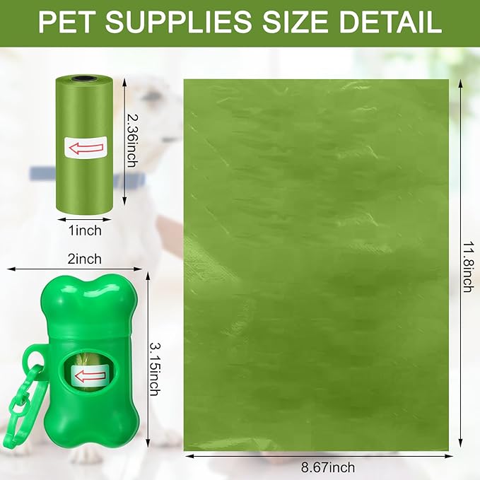 Teling 3000 Count Dog Poop Bags Pet Waste Bags for Poop with 3 Dog Poop Bag Dispenser Doggie Poop Bags for Home Outdoor Puppy Walking and Travel 12 x 8.6 Inch