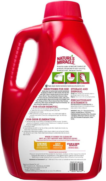 Nature's Miracle P-98145 Advanced Dog Stain and Odor Remover,Red,128 oz