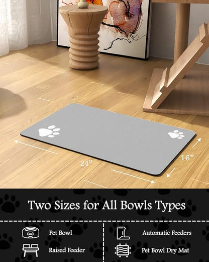 Pet Feeding Mat-Absorbent Dog Mat for Food and
