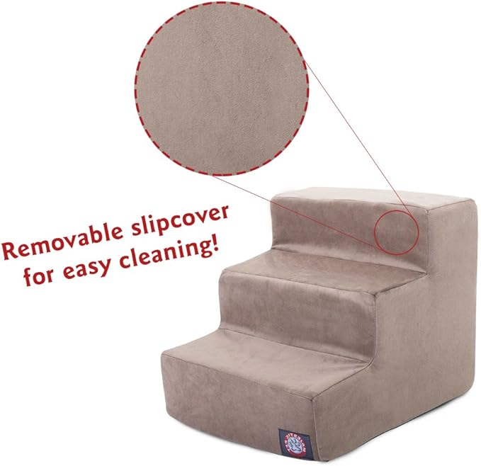 Majestic Pet 3 Step Suede Portable Dog Stairs 25 lbs