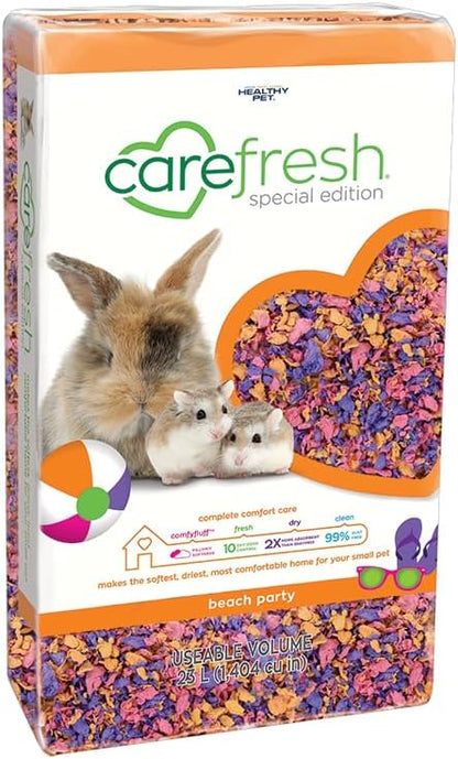 carefresh Dust-Free Beach Party Natural Paper Small Pet Bedding with Odor Control, 23L