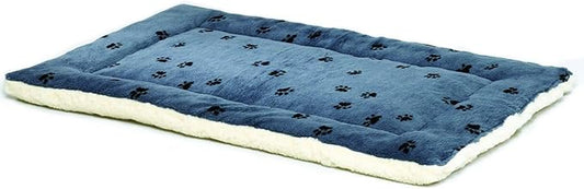 MidWest Homes for Pets Reversible Paw Print Pet Bed in Blue / White 21L x 12W x 2.5H for