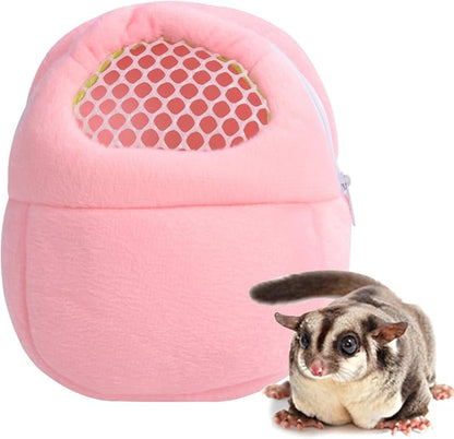 1 PCS Portable White Mesh African Hedgehog Hamster Breathable Pet Dog Carrier Bags Handbags Puppy Cat Travel Backpack (M, White Mesh - Pink, 18 x 22cm/7 x9 inch)