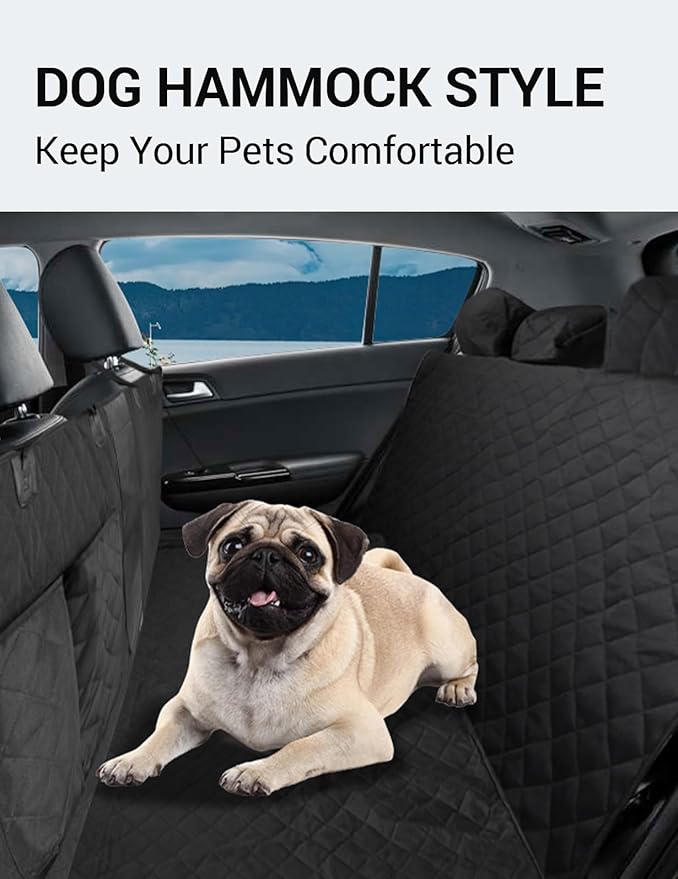 Proadsy 2024 Upgrade Dog Car Seat Cover Custom Fit 2016-2024 Toyota Tacoma Back Seat Extender Waterproof Scratch Proof Durable Black Protector Pet Hammock