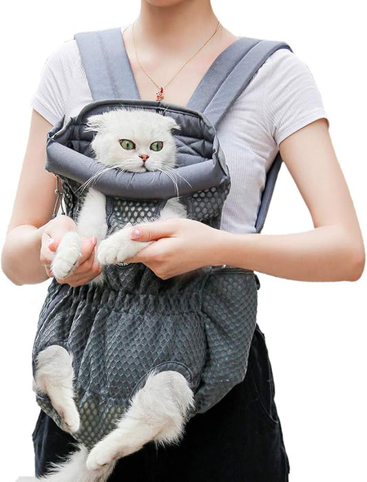 Dog Carrier Backpack, Pet Front Carrier Backpack Legs Out Dog Chest Carrier for Small Medium Dogs, Hands-Free Cat Backpack Carrier Dog Travel Backpack Airline Approved Hiking Bike Motorcycle