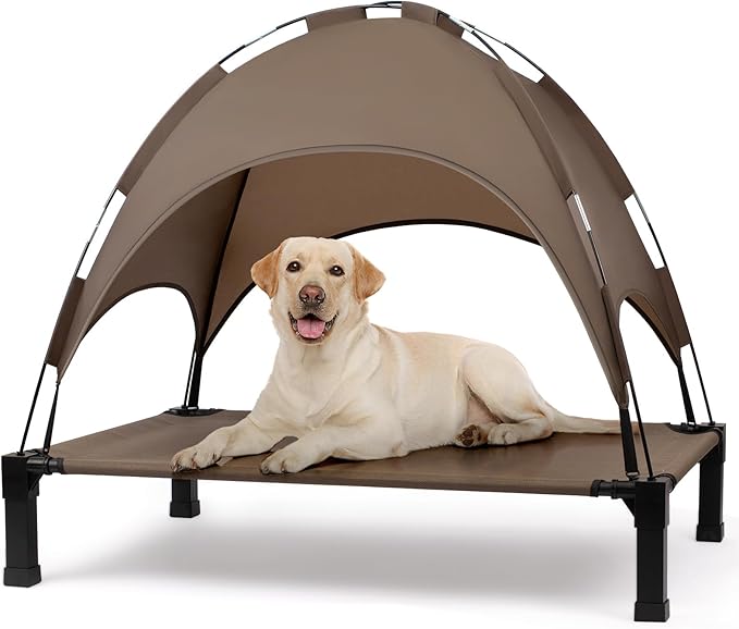 Heeyoo Elevated Dog Bed with Canopy