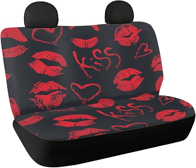 CLOHOMIN Red Kiss Lips Print Car Seat Covers