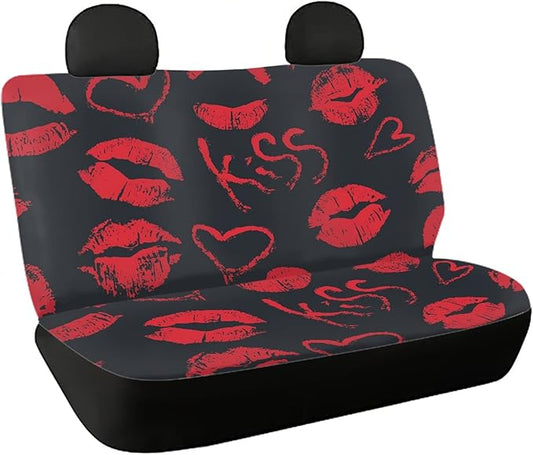 CLOHOMIN Red Kiss Lips Print Car Seat Covers