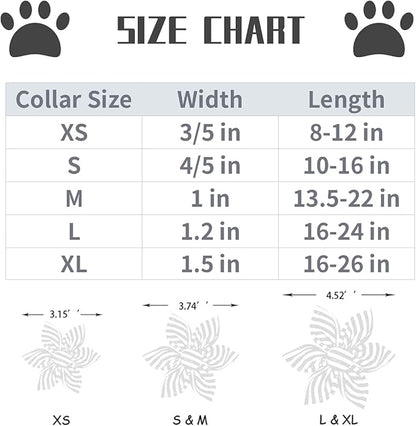 Lionet Paws Dog Collar with Flower 8-12in