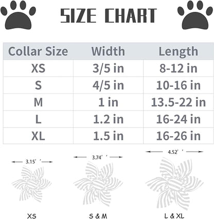 Lionet Paws Dog Collar with Flower 10-16in