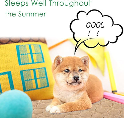 VeMee Cooling Mat Pad for Dogs Cats Ice Silk Mat Cooling Blanket Cushion for Kennel/Sofa/Bed/Floor/Car Seats Cooling (L: 28 x 22 inches