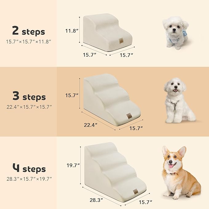 Mestuel Dog Stairs for Small Dogs 3-Tiers Dog