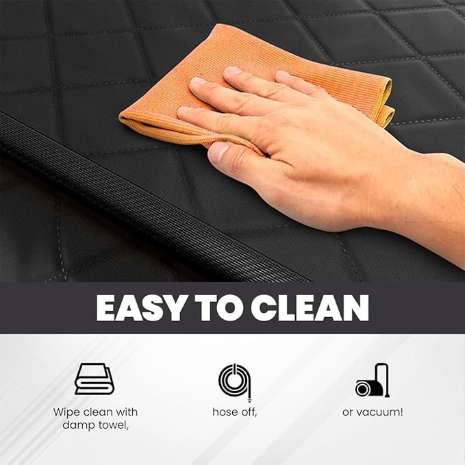 Backseat Extender for Dogs Hard Bottom 100% Waterproof, 330lb, Anti-Slip 600D Oxford 1 Year