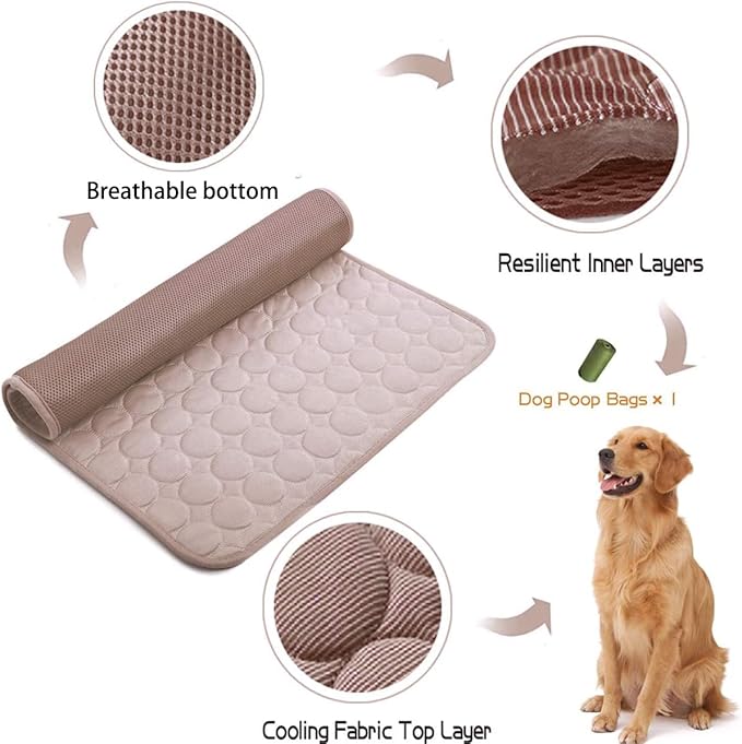 MICROCOSMOS Summer Cooling Mat & Sleeping Pad- Water Absorption Top 19" x 15")