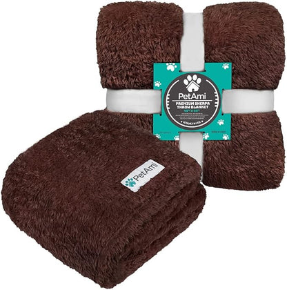 PetAmi Dog Blanket for Large Medium Dogs Brown 40x60