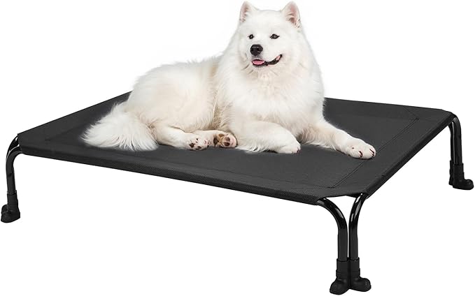 Veehoo Elevated Dog Bed 35" x 22", Black