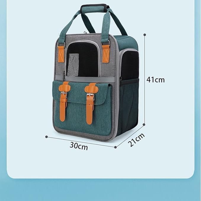 Pet Cat Carrier Backpack, Panoramic Window Front Pack for Small Medium Cat Puppy Dog Carrier Backpack Bag Space Capsule, Pet Carrier for Travel Hiking Walking Camping (Green)