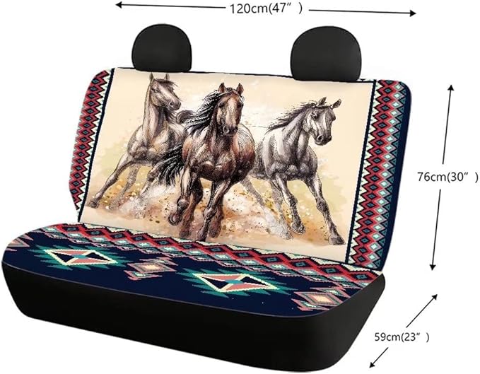 Doojoayie Aztec Horse Car Seat Cover for Rear