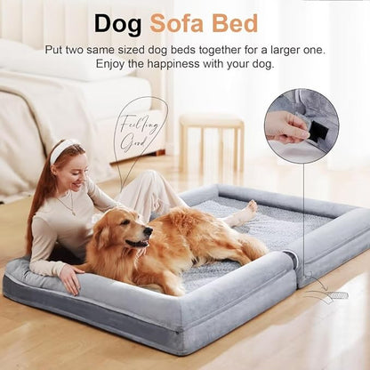Large Dog Bed Orthopedic Washable: Beds Bolster XL
