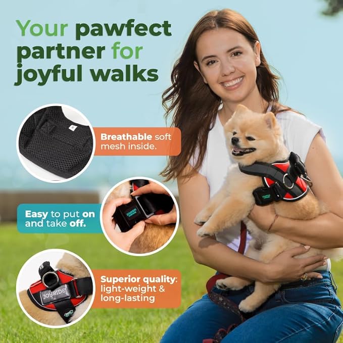 Joyride Harness 2.0 - The Original Side Ring No Pull Dog Harness - No Choke, Escape Proof, Reflective, 3 Leash Clips, Quick Fit Pet Vest - Easy Walks & Training - for Small, Medium & Large Dogs