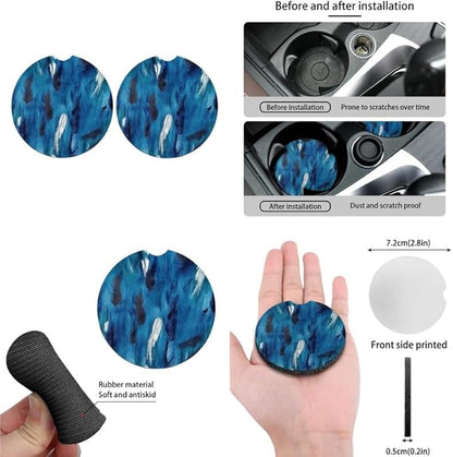 Blue Gradient Feather Graffiti 13 PCS Car Seat