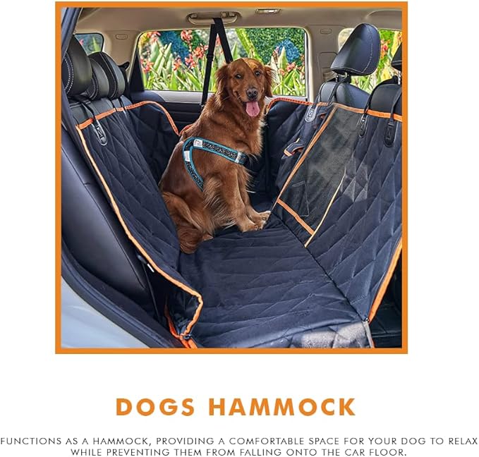 Dog Car Seat Cover for Back Seat Pocket,100% Waterproof,