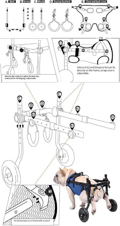 shudyear Dog Wheelchair Van. Dog Wheelchair Trolley for rears